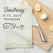 Vintage Alt-Western-Hochzeit Geschirrtuch (Viertel Falte)