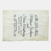 Vintage Alt-Western-Hochzeit Geschirrtuch (Horizontal)