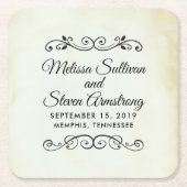 Vintage Alt-Western-Hochzeit Rechteckiger Pappuntersetzer (Vorderseite)