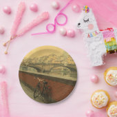 Vintage Altbrücke in Florenz, Italien Pappteller (Party)