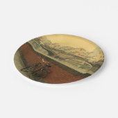 Vintage Altbrücke in Florenz, Italien Pappteller (Schrägansicht)