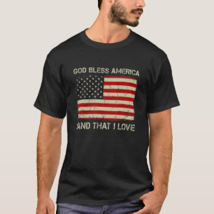 Vintage alte amerikanische Flagge Gott segne Ameri T-Shirt