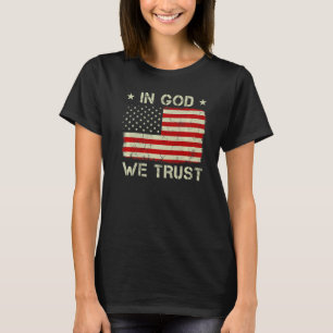 Vintage alte amerikanische Flagge In God We Trust  T-Shirt