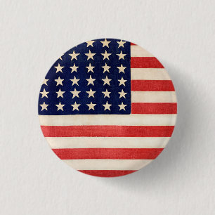 Vintage alte amerikanische Flagge mit sechsunddrei Button