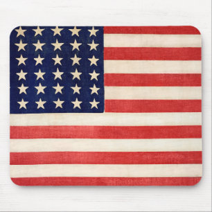 Vintage alte amerikanische Flagge mit sechsunddrei Mousepad