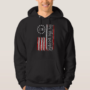 Vintage alte amerikanische Flagge Patriotic 1776 W Hoodie
