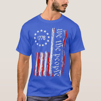 Vintage alte amerikanische Flagge Patriotic 1776 W T-Shirt