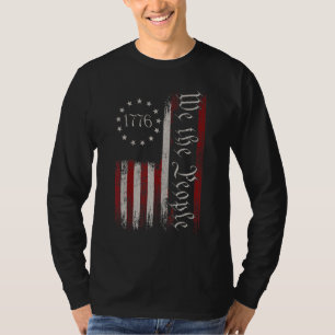 Vintage alte amerikanische Flagge Patriotic 1776 W T-Shirt