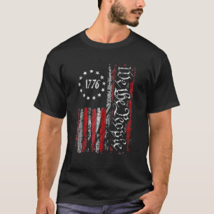 Vintage alte amerikanische Flagge Patriotic 1776 W T-Shirt