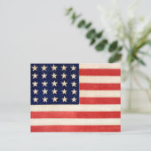 Vintage alte amerikanische Flagge Postkarte (Stehend Vorderseite)