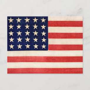 Vintage alte amerikanische Flagge Postkarte