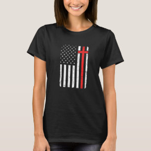 Vintage alte amerikanische Flagge störte Retro Cro T-Shirt