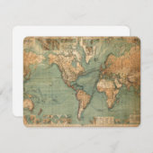 Vintage Alte Antike Weltkarte (Vorne/Hinten)