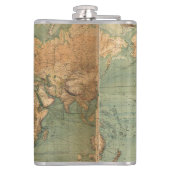 Vintage Alte Antike Weltkarte Flachmann (Rückseite)