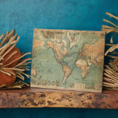 Vintage Alte Antike Weltkarte Fotoplatte (Seite)