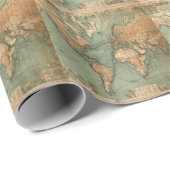 Vintage Alte Antike Weltkarte Geschenkpapier (Rolleneckpunkt)