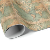 Vintage Alte Antike Weltkarte Geschenkpapier (Rolleneckpunkt)