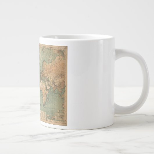Vintage Alte Antike Weltkarte Jumbo-Tasse (Rechts)