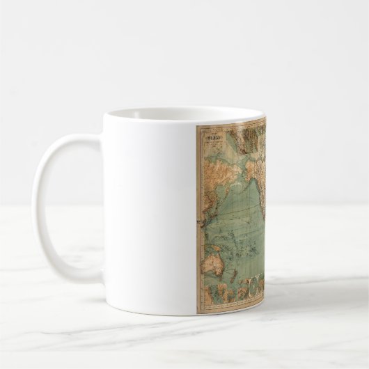 Vintage Alte Antike Weltkarte Kaffeetasse (Links)