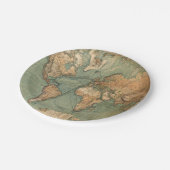 Vintage Alte Antike Weltkarte Pappteller (Schrägansicht)
