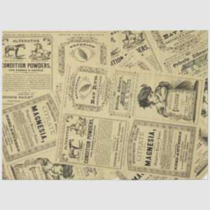 Vintage Alte Anzeigen Alte Zeitung  Seidenpapier