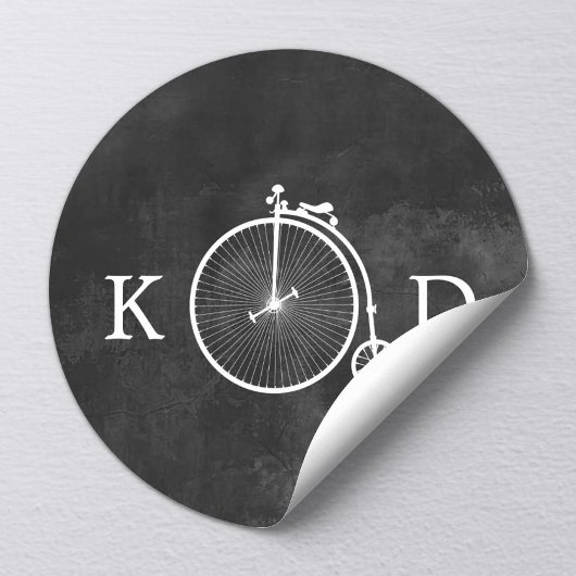 Vintage Alte Bike Dunkle Hochzeit Runder Aufkleber