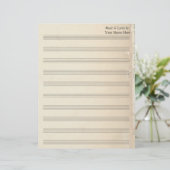 Vintage Alte Buchseite Blank Sheet Music 10 Stave (Stehend Vorderseite)