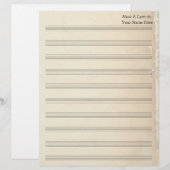 Vintage Alte Buchseite Blank Sheet Music 10 Stave (Vorne/Hinten)