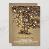 Vintage alte Eiche rustikale Begegnungsfeier Einladung (Vorne/Hinten)