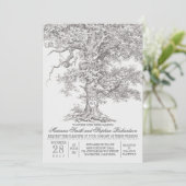 Vintage alte Eiche rustikale Hochzeitseinladungen Einladung (Stehend Vorderseite)