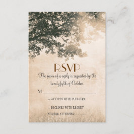 Vintage alte Eichenholzkarten RSVP Karte
