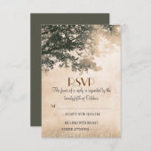 Vintage alte Eichenholzkarten RSVP Karte (Vorne/Hinten)