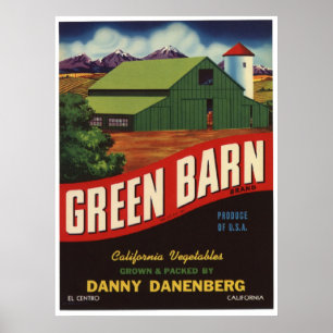 Vintage alte Gemüse-Frucht-Kisten-Aufkleber Poster