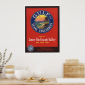 Vintage alte Gemüse-Kratzeretiketten Poster (Küche)