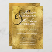 Vintage alte Goldmedaille Einladung (Vorne/Hinten)