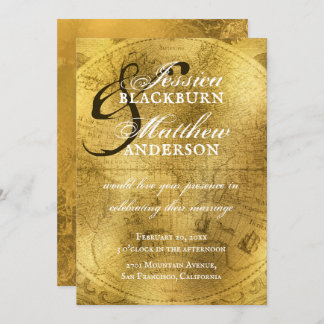 Vintage alte Goldmedaille Einladung