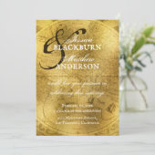 Vintage alte Goldmedaille Einladung (Stehend Vorderseite)