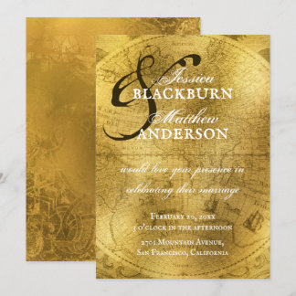 Vintage alte Goldmedaille Einladung