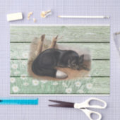 Vintage, alte, grüne Holzstruktur American Fox Seidenpapier (Handwerk)