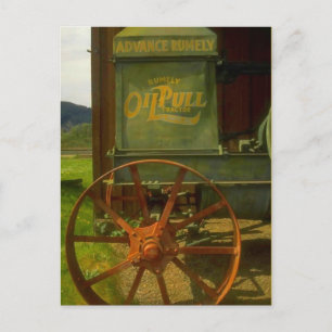 VINTAGE ALTE GRÜNE TRAKTOR RUMELY OILPULL POSTKART POSTKARTE