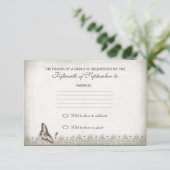 Vintage alte Hochzeit rsvp Karte (Stehend Vorderseite)