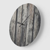 Vintage Alte Holzgrau Textur Große Wanduhr (Winkel)