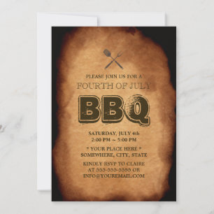 Vintage alte jährliche Einladungen zur BBQ-Party a