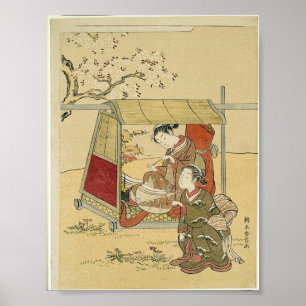 Vintage alte japanische Kunst Poster