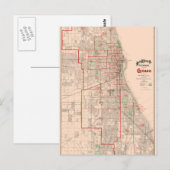 Vintage Alte Karte von Chicago - 1893 (Vorne/Hinten)