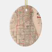 Vintage Alte Karte von Chicago - 1893 Keramikornament (Rechts)