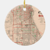 Vintage Alte Karte von Chicago - 1893 Keramikornament (Hinten)
