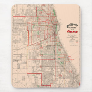 Vintage Alte Karte von Chicago - 1893 Mousepad