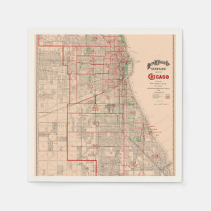 Vintage Alte Karte von Chicago - 1893 Serviette