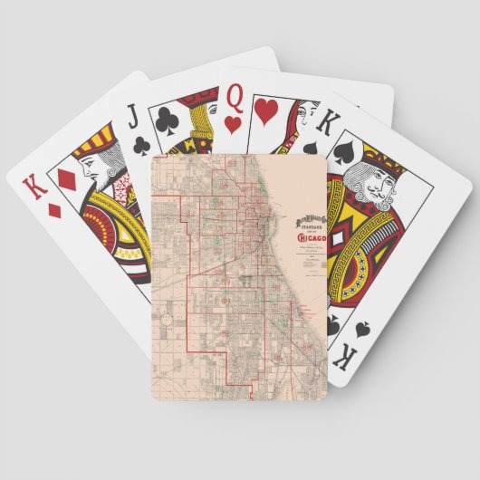 Vintage Alte Karte von Chicago - 1893 Spielkarten (Rückseite)